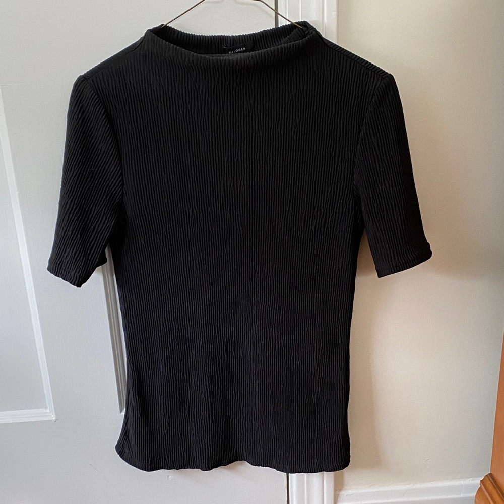 Halogen Midnight Black Textured Short Sleeve Tee